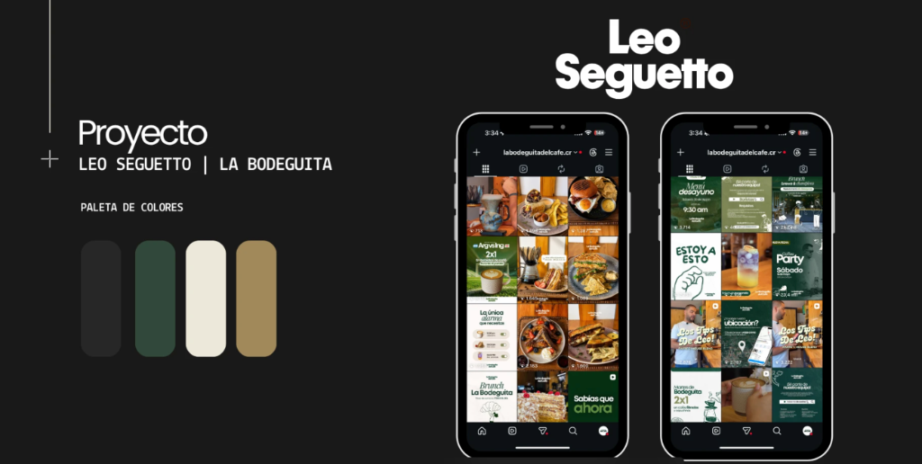 Dirección de arte en redes y fotografía para Leo Seguetto - La Bodeguita del Café